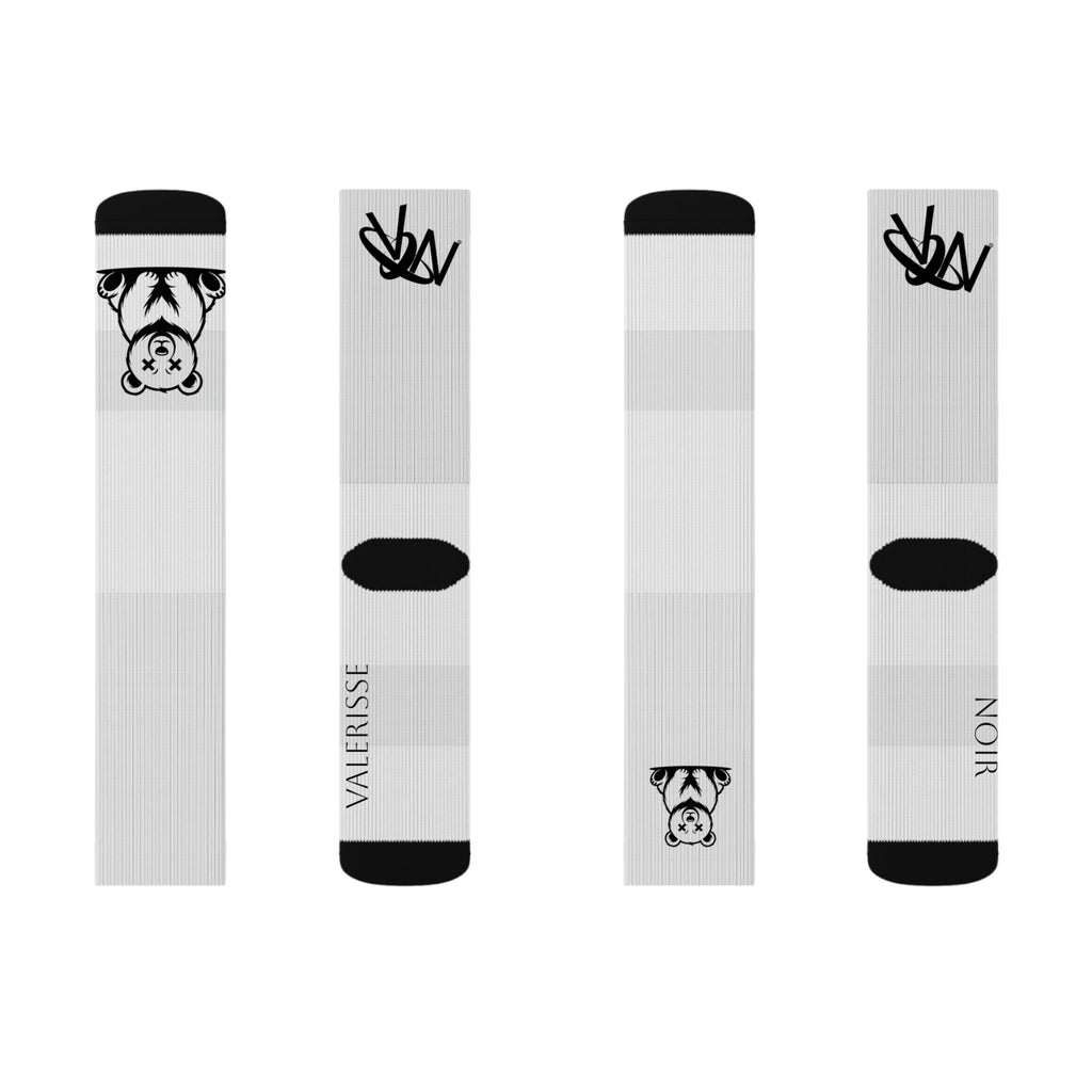 Cute Bear Sublimation Socks — Personalized Name Graphic Crew Socks