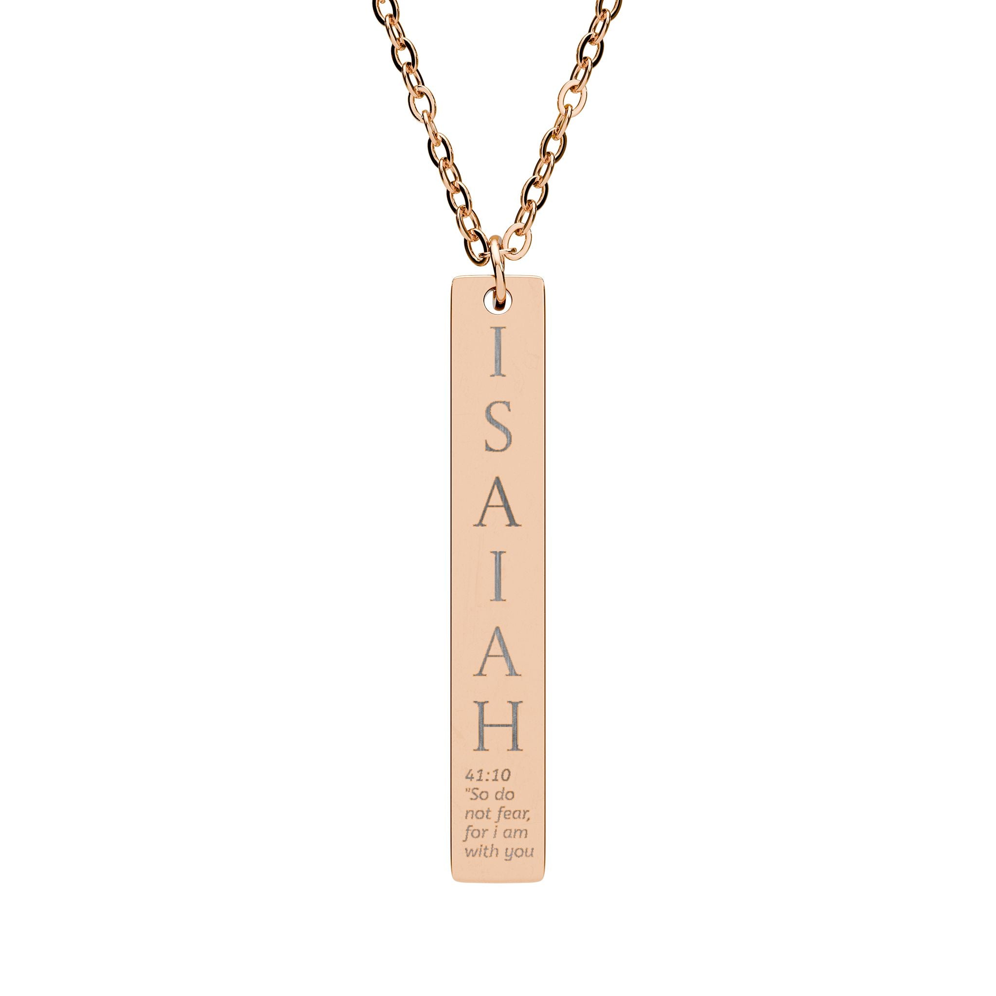 Vertical Bar Necklace (Engraving)