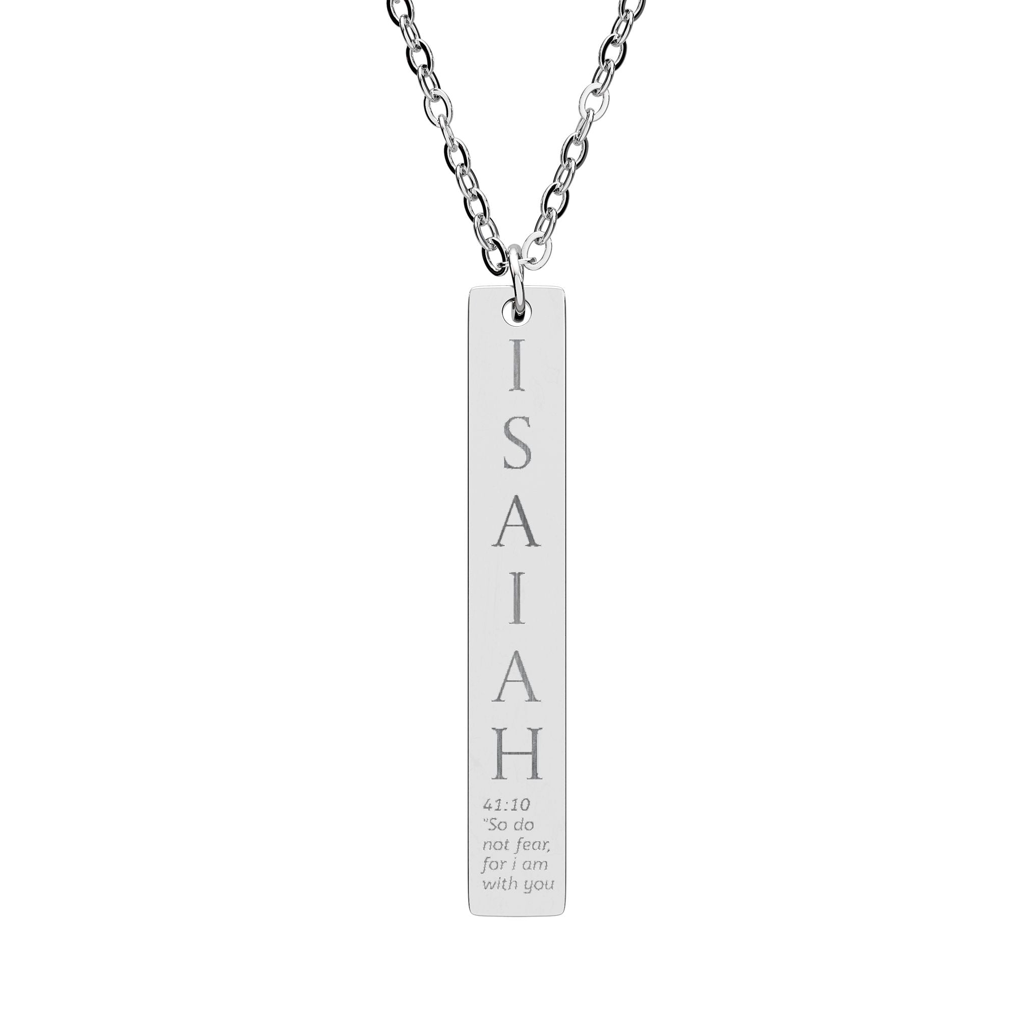 Vertical Bar Necklace (Engraving)
