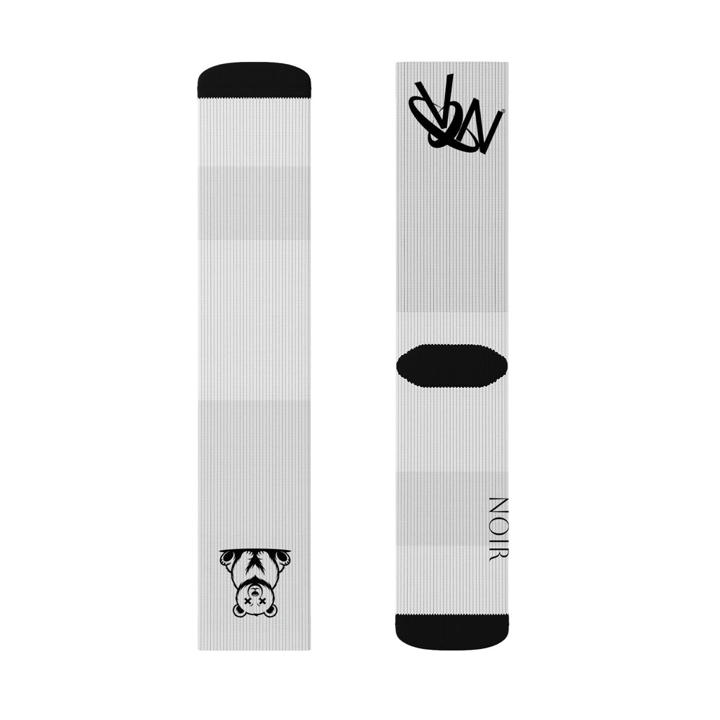 Cute Bear Sublimation Socks — Personalized Name Graphic Crew Socks