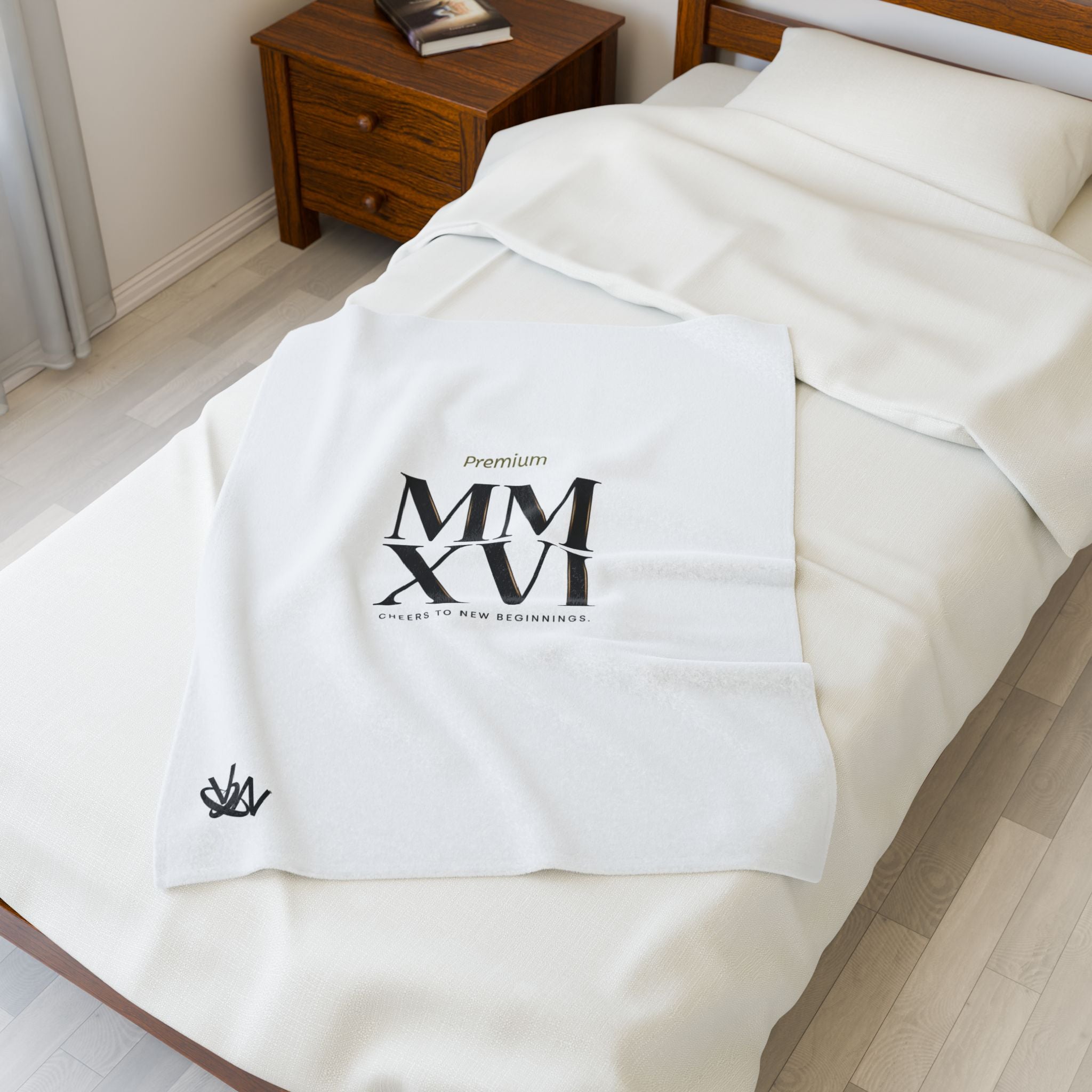 MMXXVI Roman Numerals Velveteen Plush Blanket | 2026 minimalist, collegiate