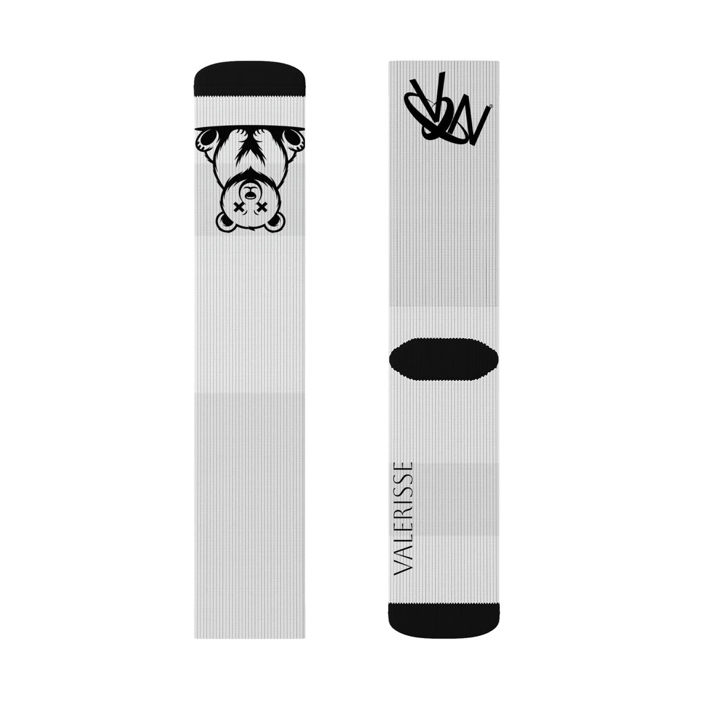 Cute Bear Sublimation Socks — Personalized Name Graphic Crew Socks