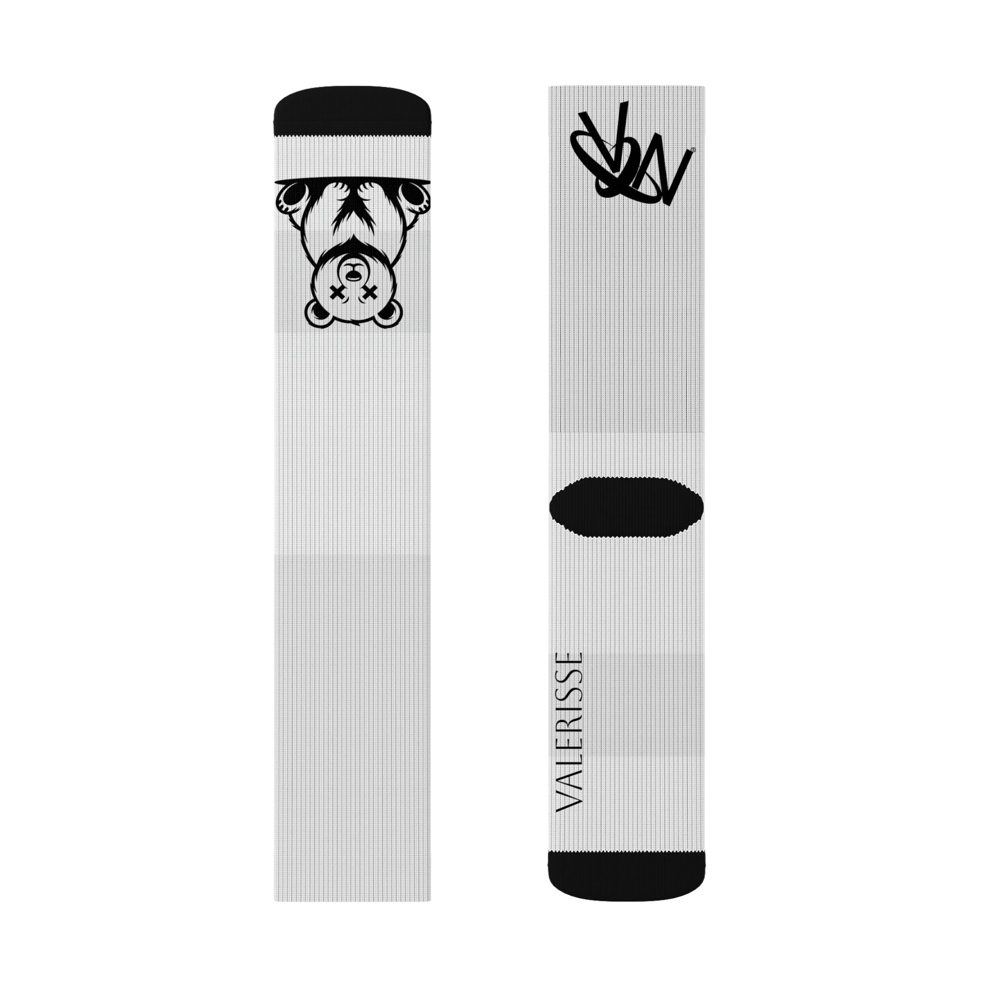 Cute Bear Sublimation Socks — Personalized Name Graphic Crew Socks