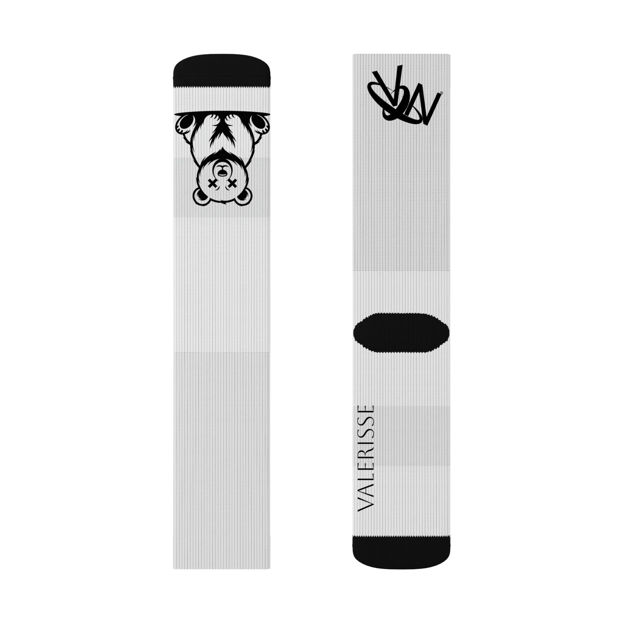 Cute Bear Sublimation Socks — Personalized Name Graphic Crew Socks