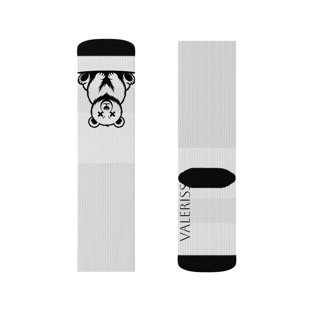 Cute Bear Sublimation Socks — Personalized Name Graphic Crew Socks