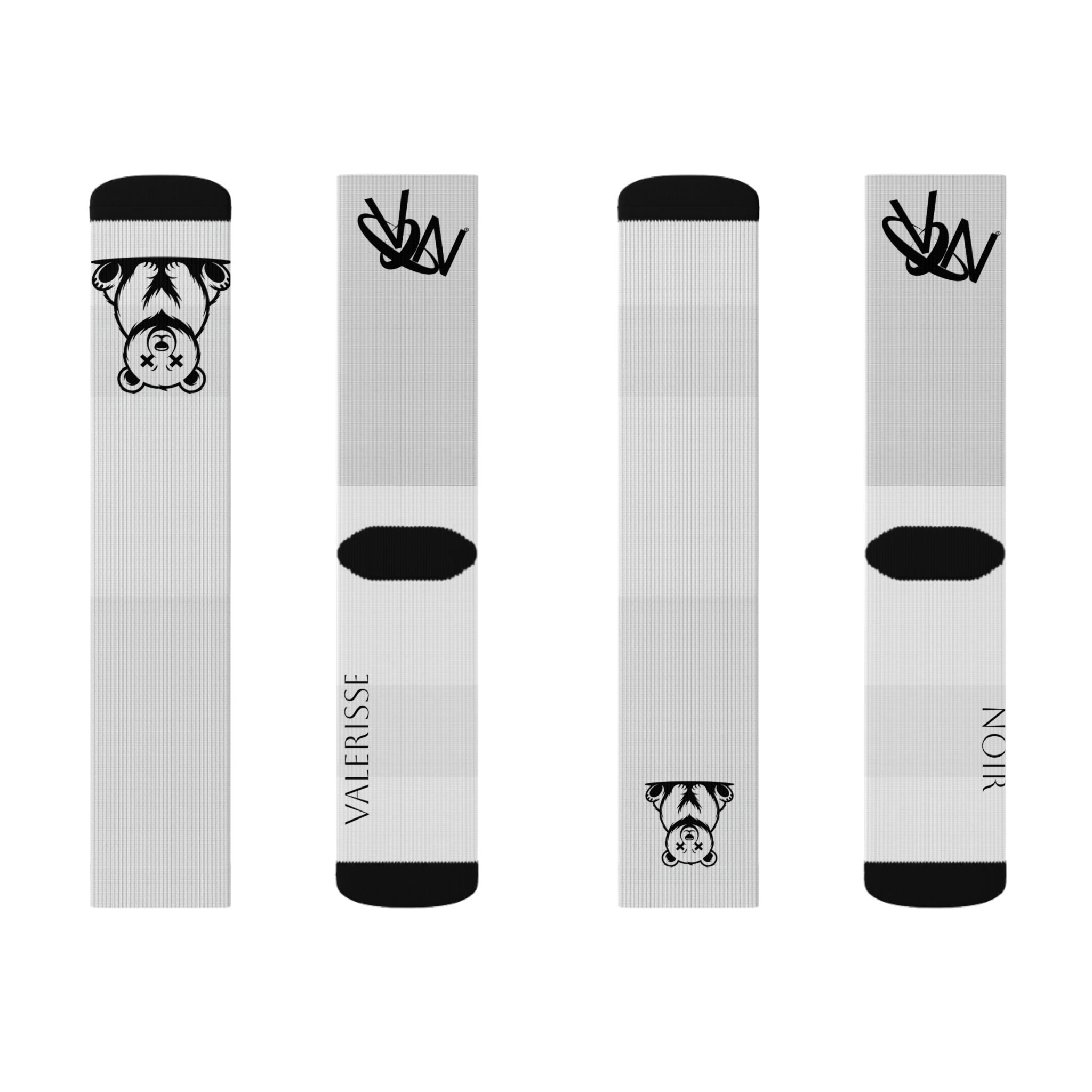 Cute Bear Sublimation Socks — Personalized Name Graphic Crew Socks