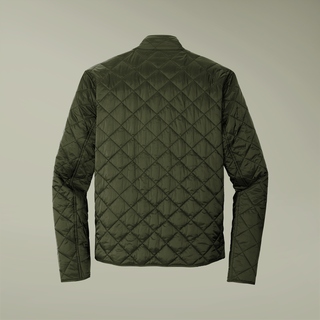 Quilted Full-Zip Jacket – Olive Embroidered Minimal personilized Logo