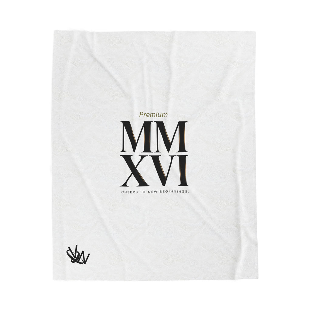 MMXXVI Roman Numerals Velveteen Plush Blanket | 2026 minimalist, collegiate