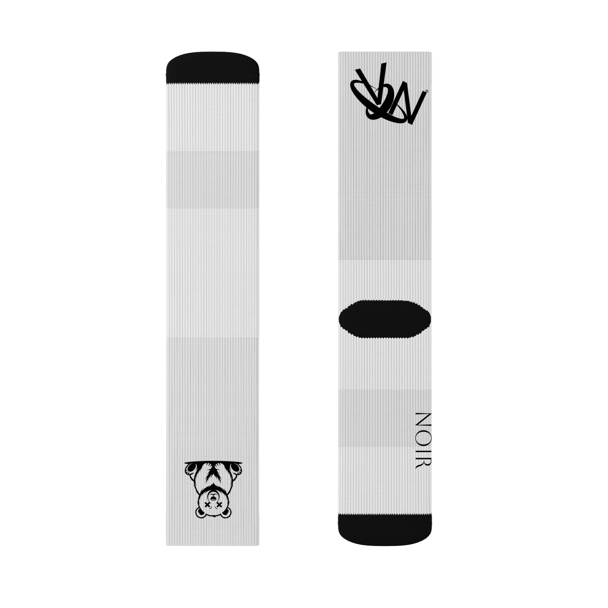 Cute Bear Sublimation Socks — Personalized Name Graphic Crew Socks