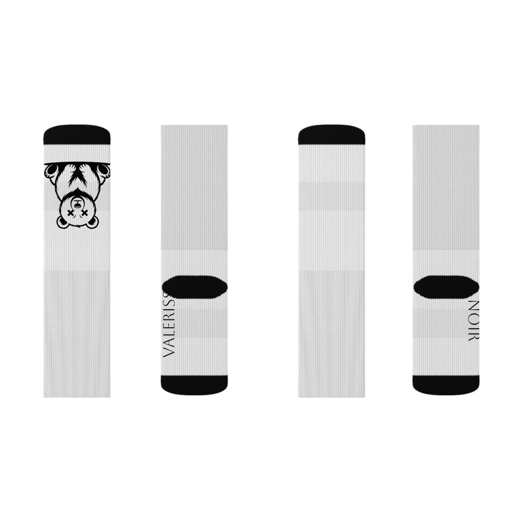 Cute Bear Sublimation Socks — Personalized Name Graphic Crew Socks